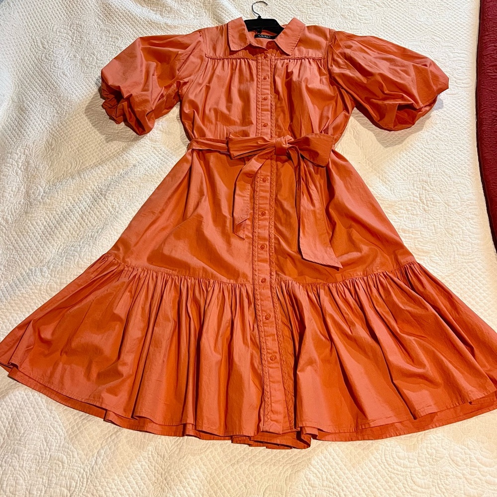 Ralph Lauren Orange Long Sleeve Dress
